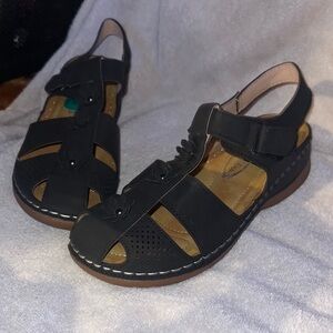 Black Leather Sandals